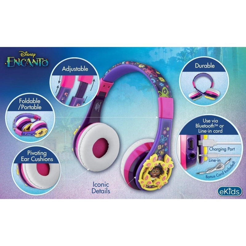 EKIDS ENCANTO AURICULARES BLUETOOTH INFANTILES PLEGABLES CON MICRÓFONO - 4