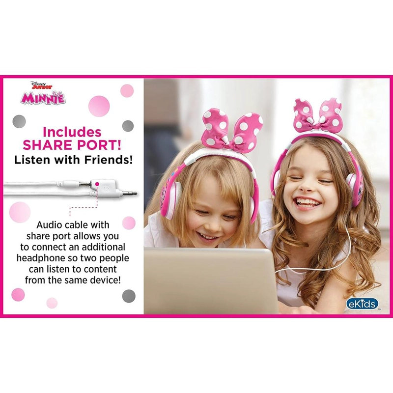 EKIDS MINNIE MOUSE AURICULARES INFANTILES CON CABLE PARA COLEGIO Y VIAJE - 5