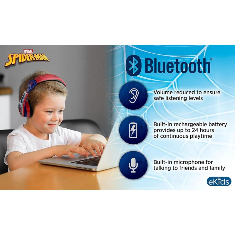 EKIDS SPIDERMAN AURICULARES INALÁMBRICOS BLUETOOTH CON MICRÓFONO - 4