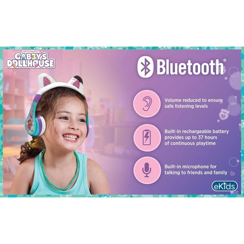 EKIDS GABBY’S DOLLHOUSE AURICULARES BLUETOOTH INFANTILES CON MICRÓFONO Y CABLE AUXILIAR - 5