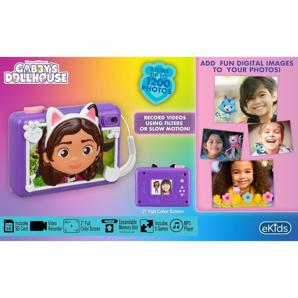 EKIDS GABBY’S DOLLHOUSE CÁMARA DIGITAL INFANTIL CON TARJETA SD Y GRABACIÓN DE VÍDEO - 3