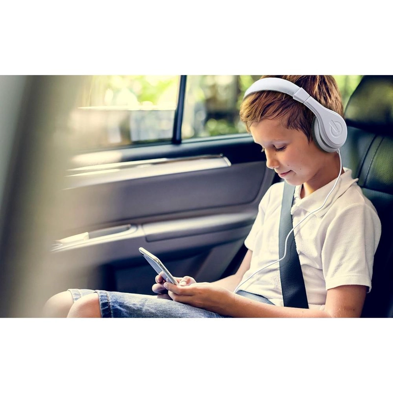 EKIDS AURICULARES INFANTILES BLANCOS CON CABLE 3.5 MM / 0.35 CM Y CONTROL DE VOLUMEN - 4