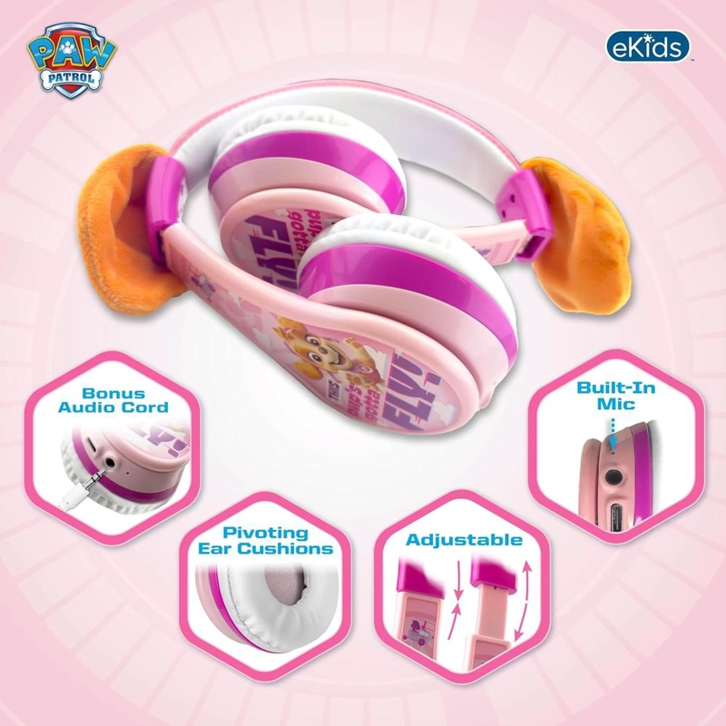 EKIDS PAW PATROL AURICULARES BLUETOOTH INFANTILES CON MICRÓFONO Y CABLE AUXILIAR - 3