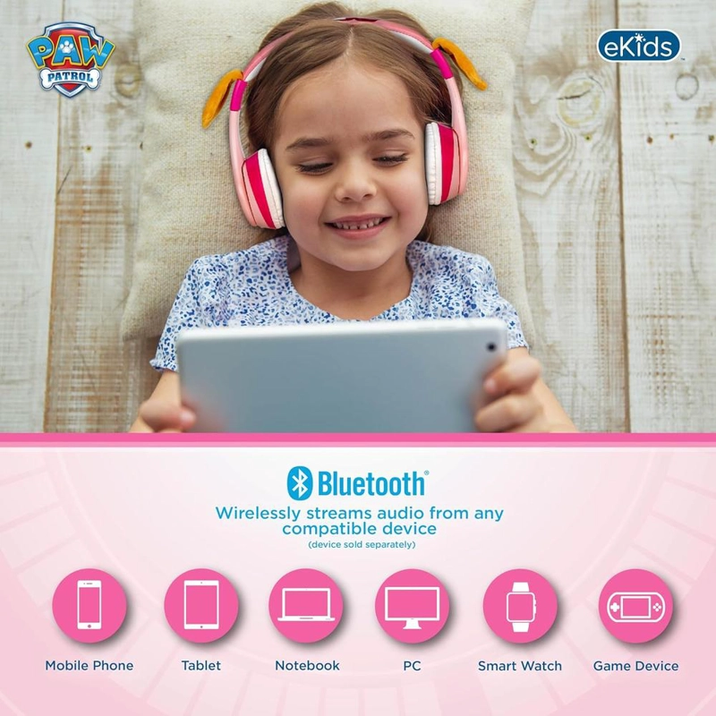 EKIDS PAW PATROL AURICULARES BLUETOOTH INFANTILES CON MICRÓFONO Y CABLE AUXILIAR - 4