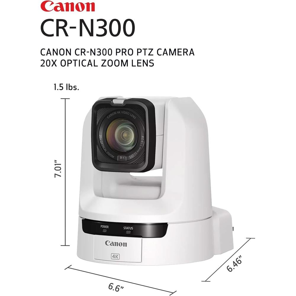 CANON CÁMARA PRO PTZ CR-N300 4K ZOOM 20X | BLANCO - 2