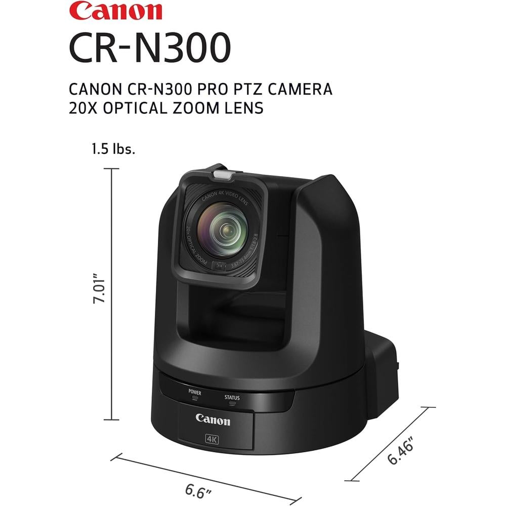 CANON CÁMARA PRO PTZ CR-N300 4K ZOOM 20X | NEGRO - 2