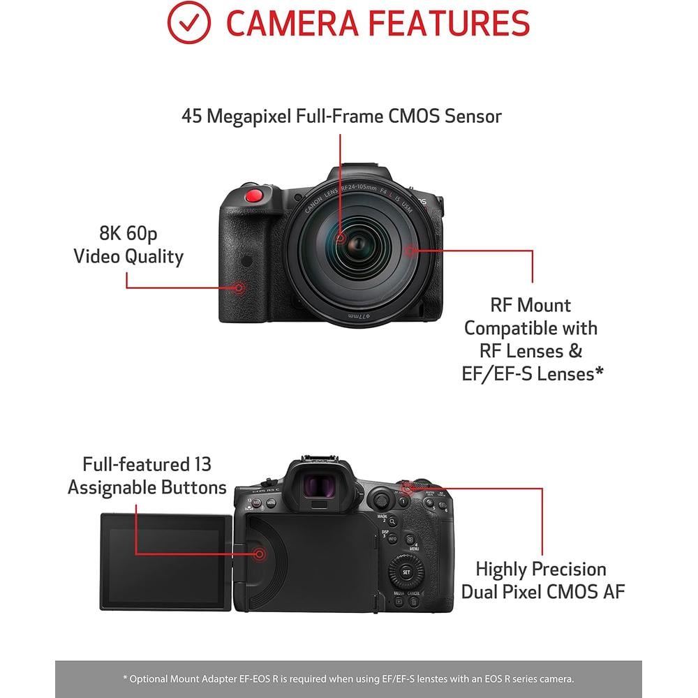 CANON CÁMARA EOS R5 CINE/FOTO KIT | NEGRO - 3