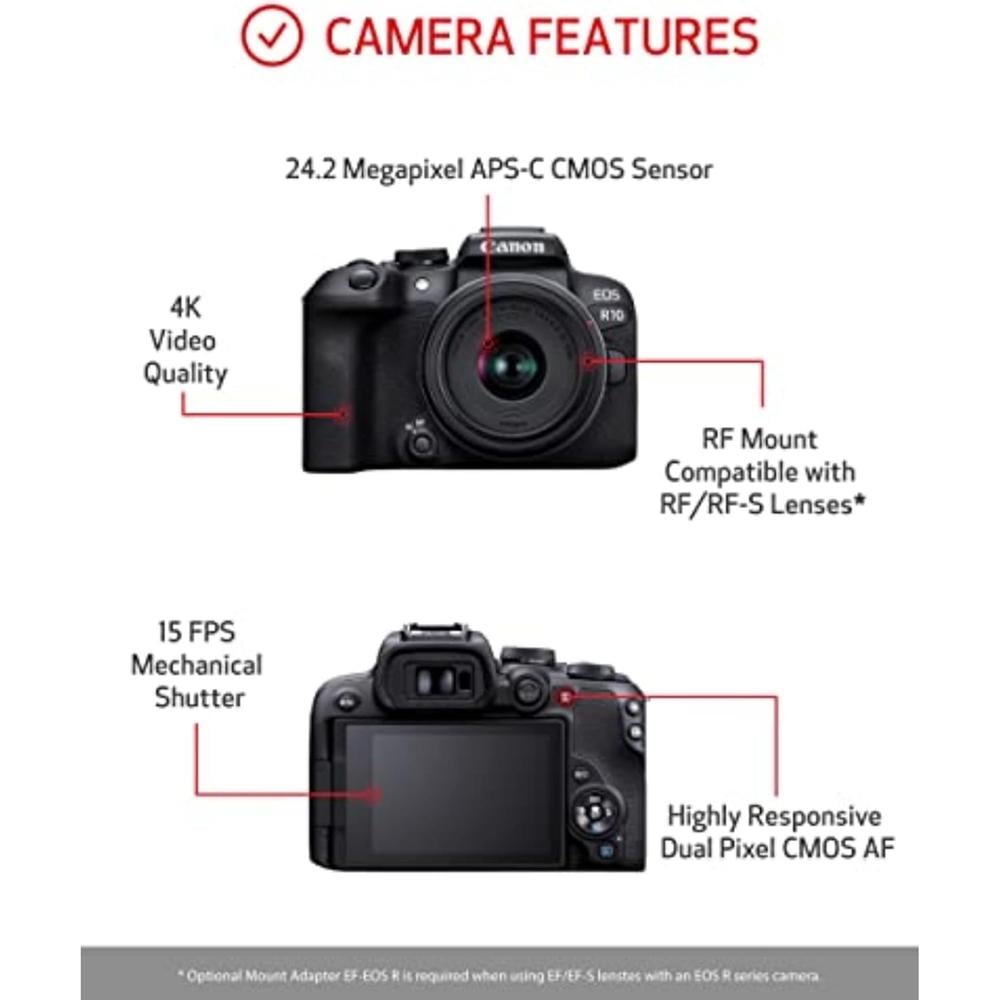 CANON CÁMARA EOS R10 MIRRORLESS | NEGRO - 5
