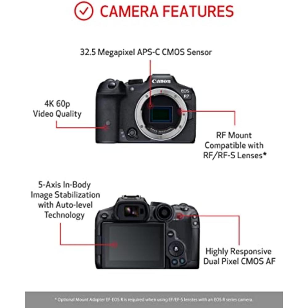 CANON CÁMARA SIN ESPEJO EOS R7 HÌBRIDA | NEGRO - 3