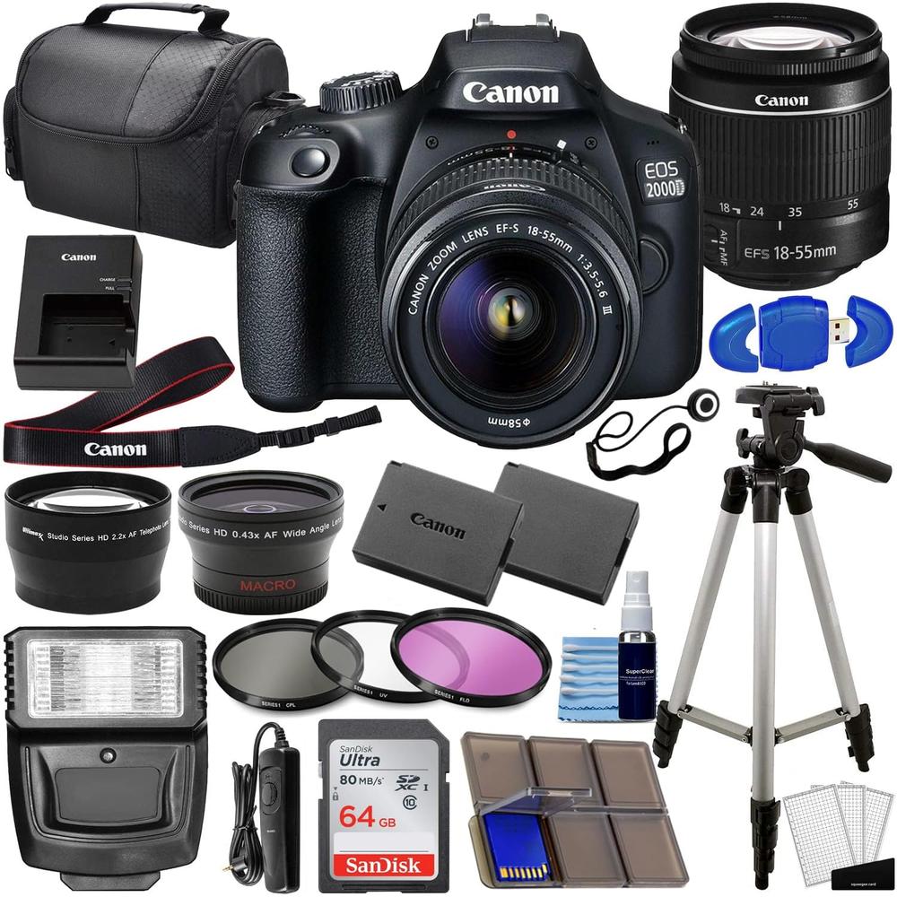 CANON CÁMARA EOS 2000D REFLEX REACONDICIONADO | NEGRO - 1