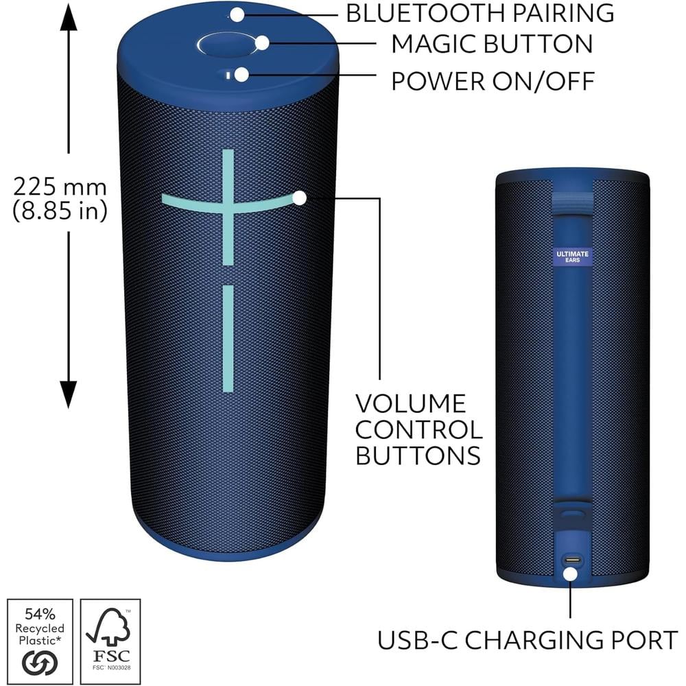 ULTIMATE EARS MEGABOOM 4 ALTAVOZ BLUETOOTH 360° IP67 | AZUL - 5