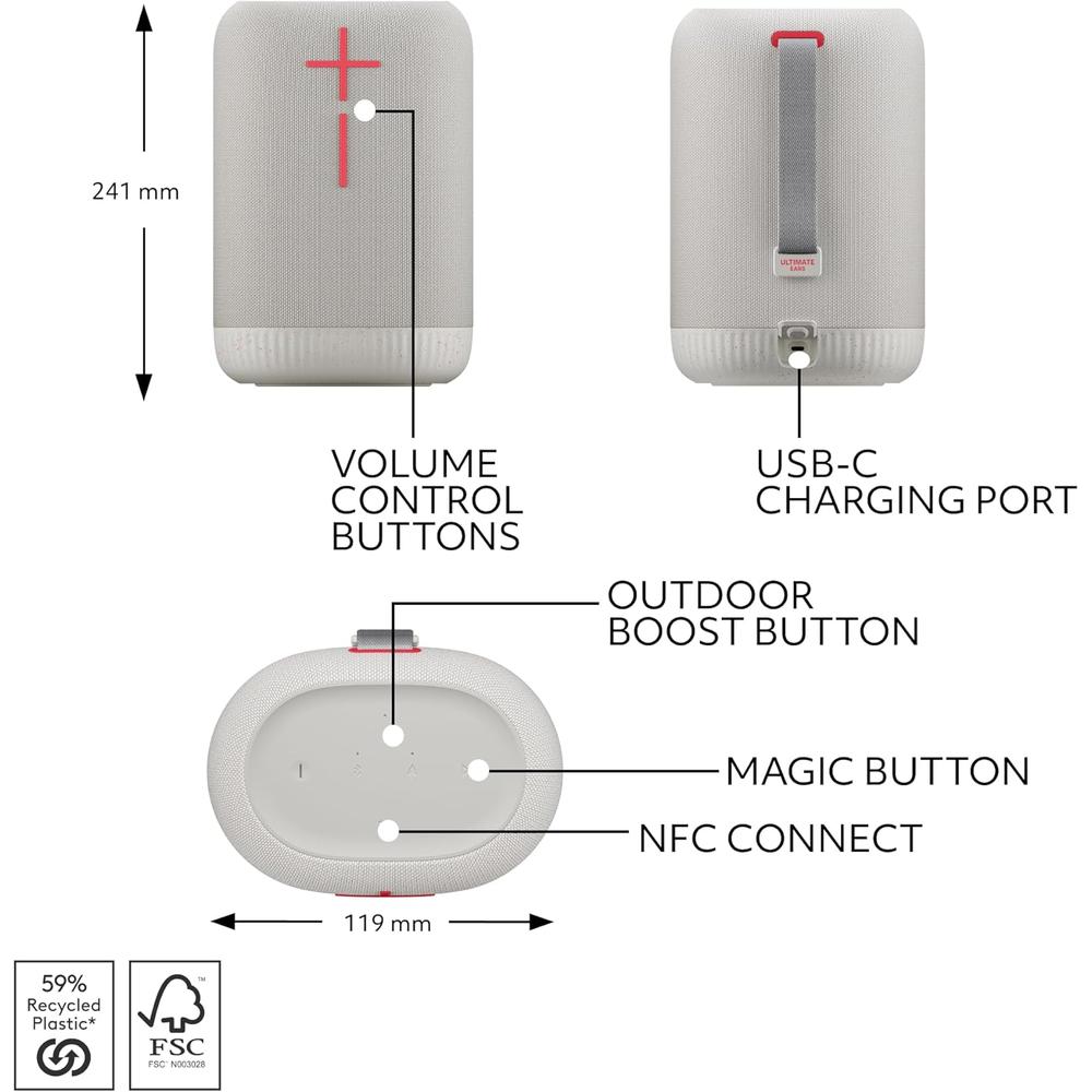 ULTIMATE EARS EPICBOOM ALTAVOZ BLUETOOTH 360° IP67 USB-C | BLANCO - 5