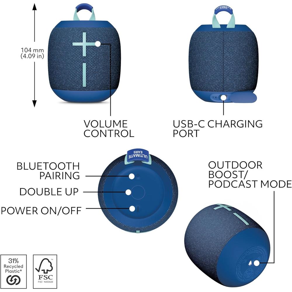 ULTIMATE EARS WONDERBOOM 4 ALTAVOZ BLUETOOTH 360° IP67 | AZUL - 5
