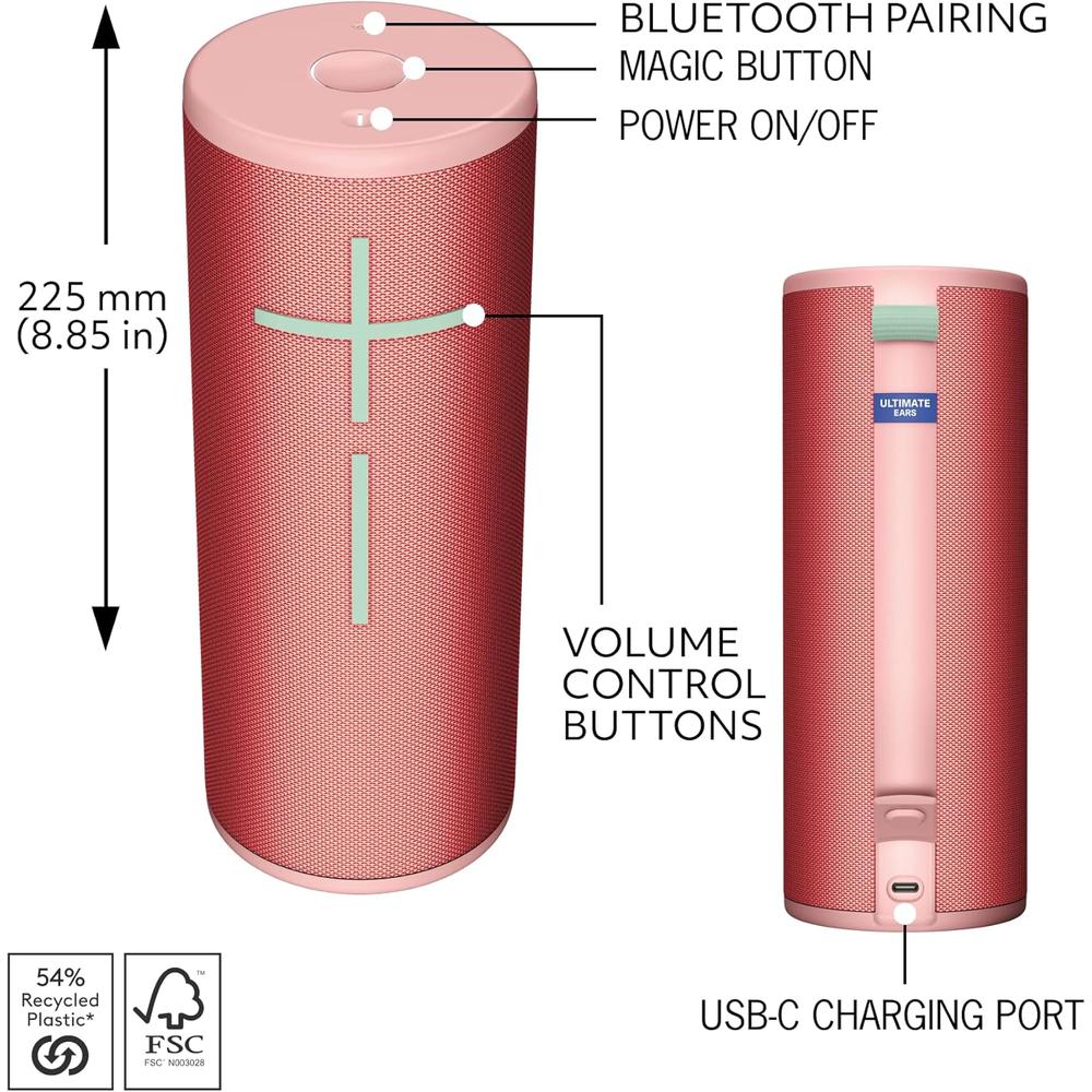 ULTIMATE EARS MEGABOOM 4 ALTAVOZ BLUETOOTH 360° IP67 | ROSA - 5
