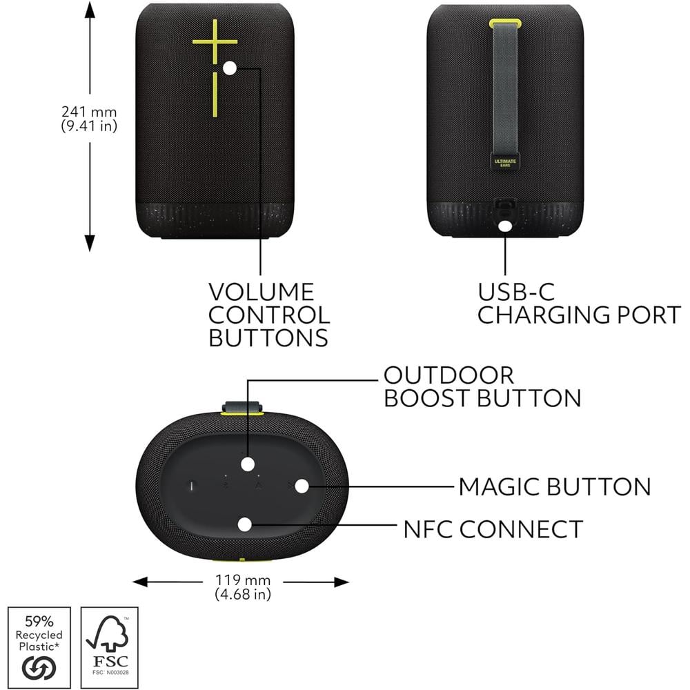 ULTIMATE EARS EPICBOOM ALTAVOZ BLUETOOTH 360° IP67 USB-C | NEGRO - 5