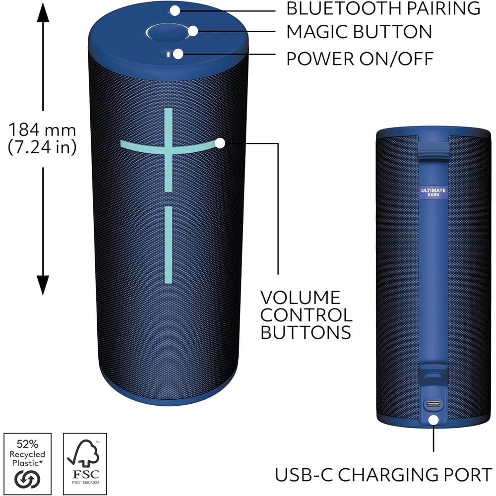 ULTIMATE EARS BOOM 4 ALTAVOZ BLUETOOTH 360° IP67 | AZUL - 6