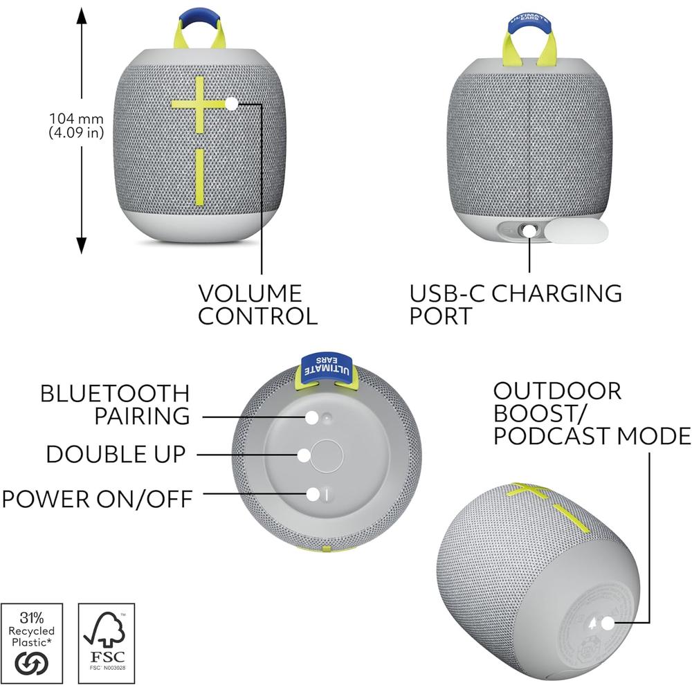ULTIMATE EARS WONDERBOOM 4 ALTAVOZ BLUETOOTH 360° IP67 | GRIS - 5