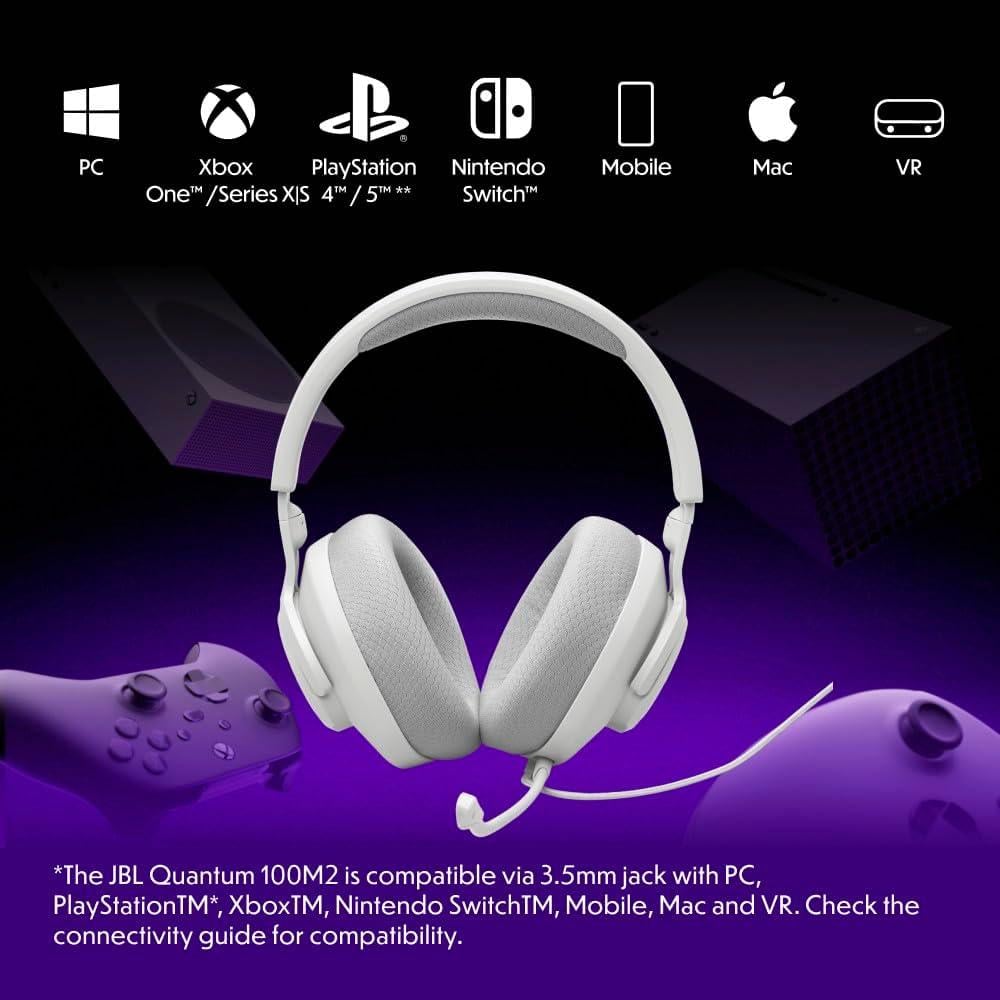 JBL QUANTUM 100M2 AURICULARES GAMING | BLANCO - 2
