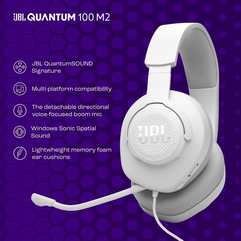 JBL QUANTUM 100M2 AURICULARES GAMING | BLANCO - 5