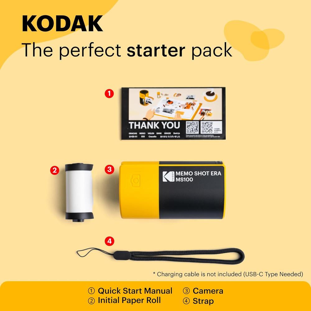 KODAK MEMO SHOT ERA CÁMARA INSTANTÁNEA | AMARILLO - 3