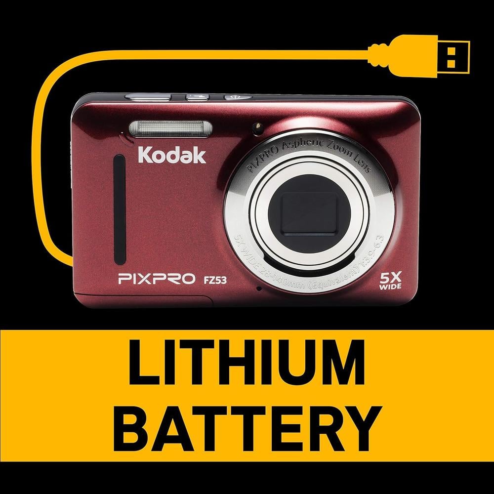 KODAK PIXPRO FZ53 CÁMARA DIGITAL 16 MP ZOOM 5X LCD | ROJO - 5