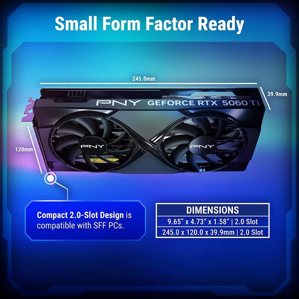 PNY RTX 5060 TI 16GB GDDR7 DUAL FAN - 2