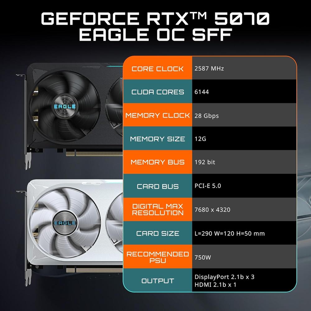 GIGABYTE GEFORCE RTX 5070 EAGLE SFF 12GB OC - 3