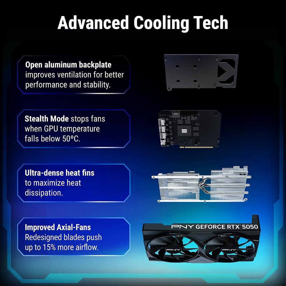 PNY RTX 5050 8GB GDDR6 DUAL FAN - 3