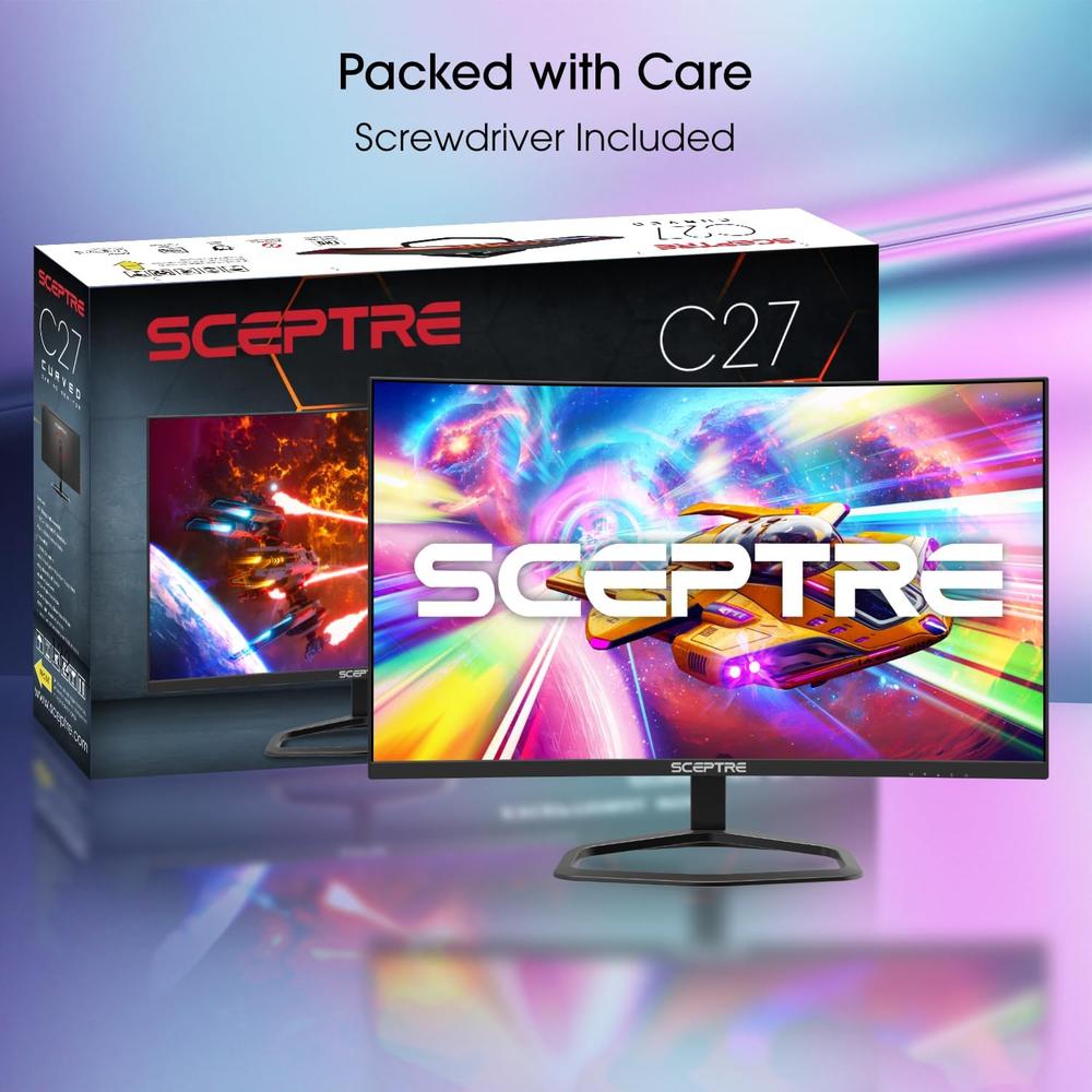 SCEPTRE 27' FHD CURVO 240 HZ 1 MS FREESYNC DISPLAYPORT/HDMI ALTAVOCES R1500 - 4