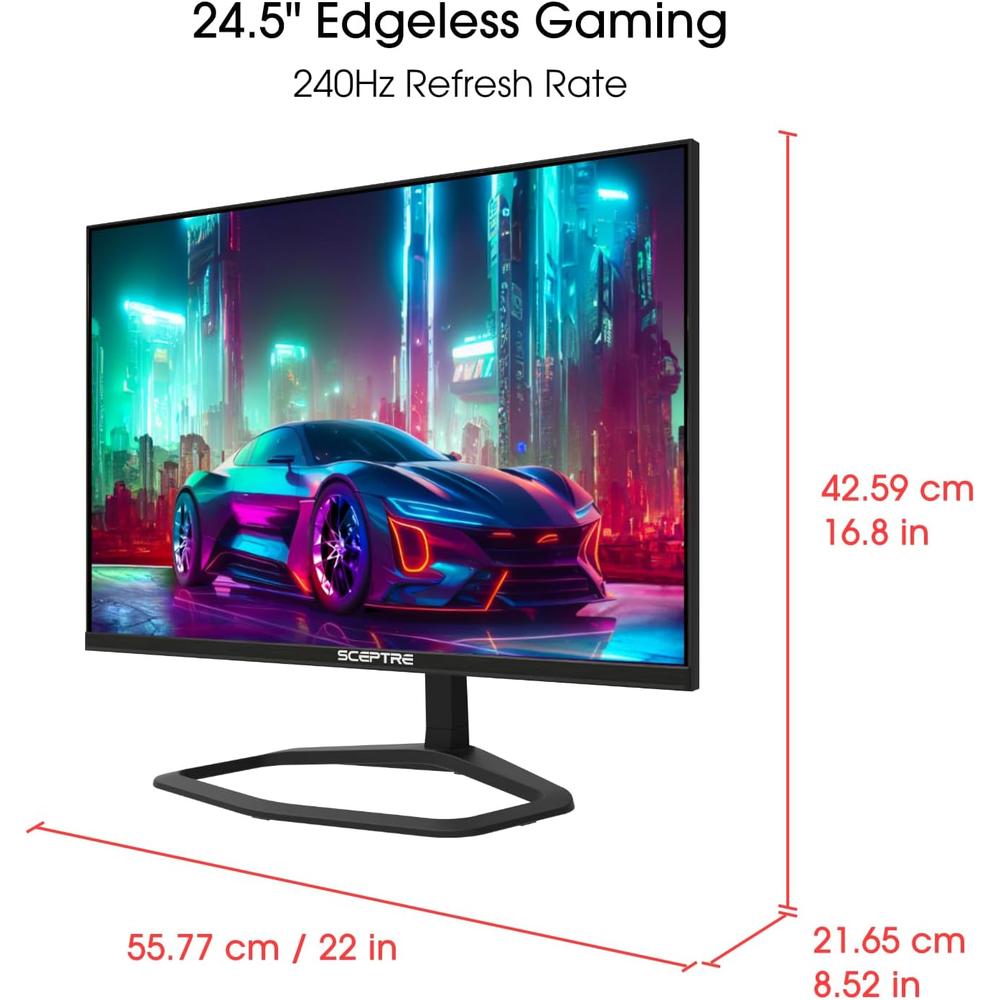 SCEPTRE 24,5' FHD 240+ HZ 1 MS FREESYNC DISPLAYPORT/HDMI ALTAVOCES - 2