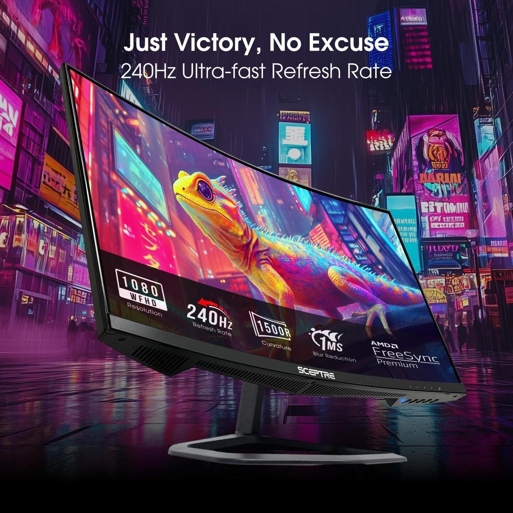 SCEPTRE 24,5' FHD CURVO 240 HZ 1 MS FREESYNC DISPLAYPORT/HDMI BLUE LIGHT R1500 ALTAVOCES - 3