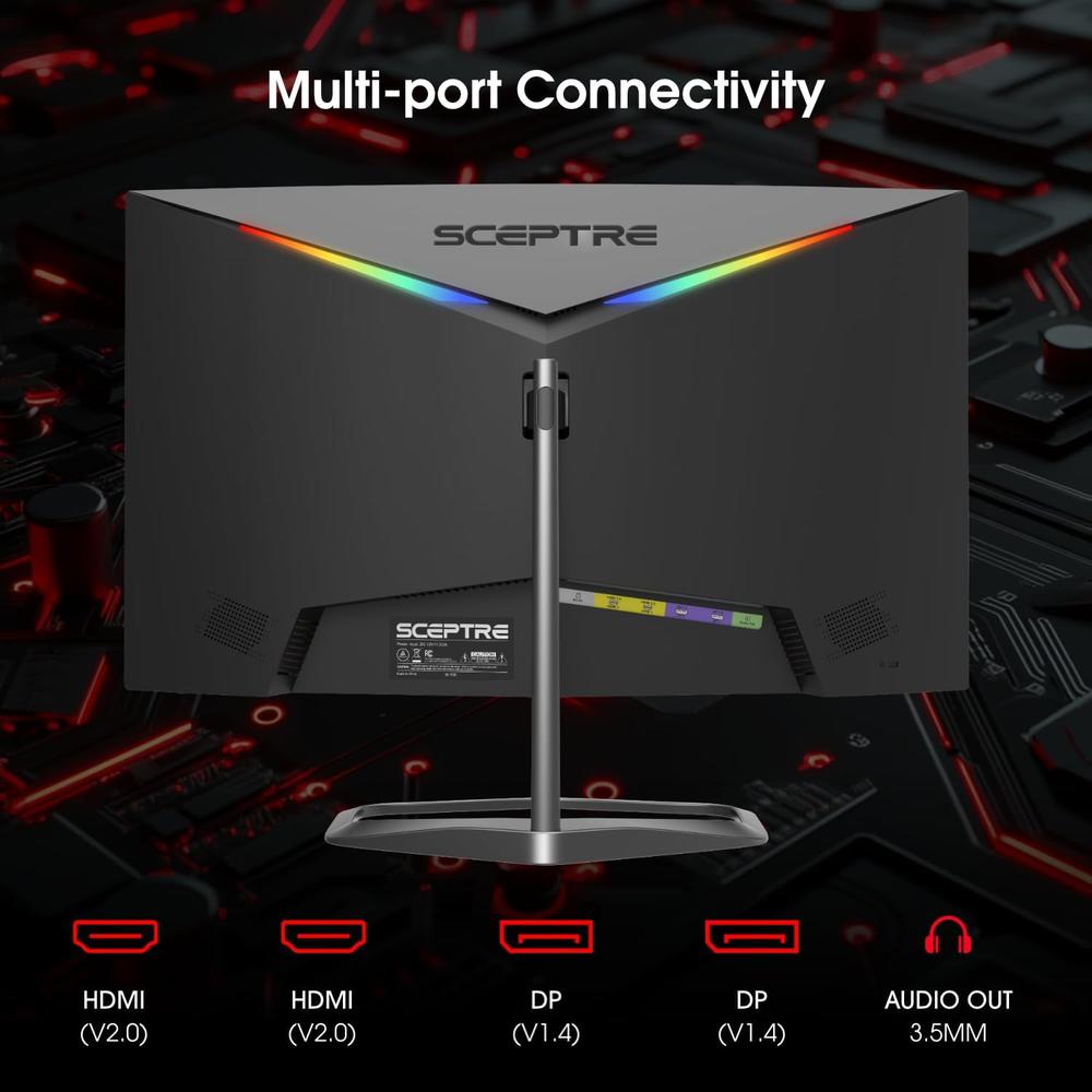 SCEPTRE 24,5' FHD CURVO 240 HZ 1 MS FREESYNC DISPLAYPORT/HDMI BLUE LIGHT R1500 ALTAVOCES - 4