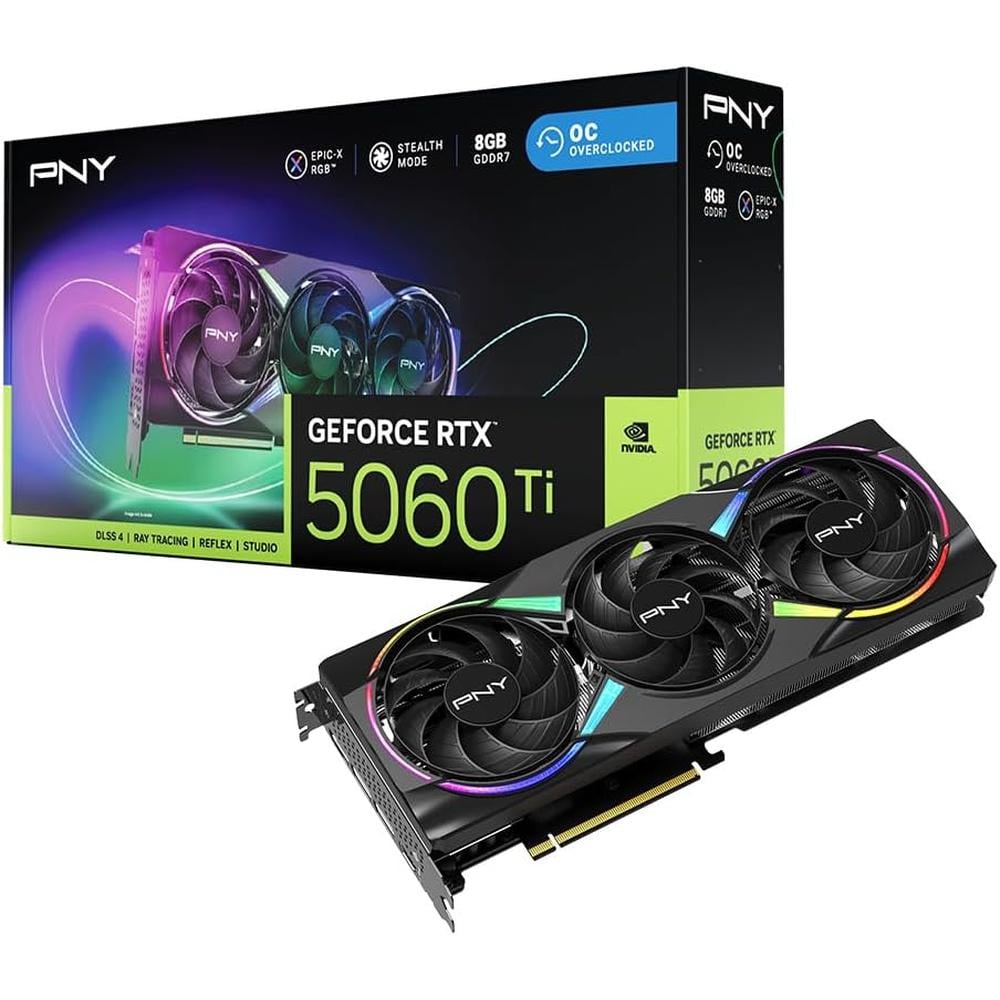 PNY RTX 5060 TI EPIC-X ARG OC 8GB GDDR7 TRIPLE FAN - 1