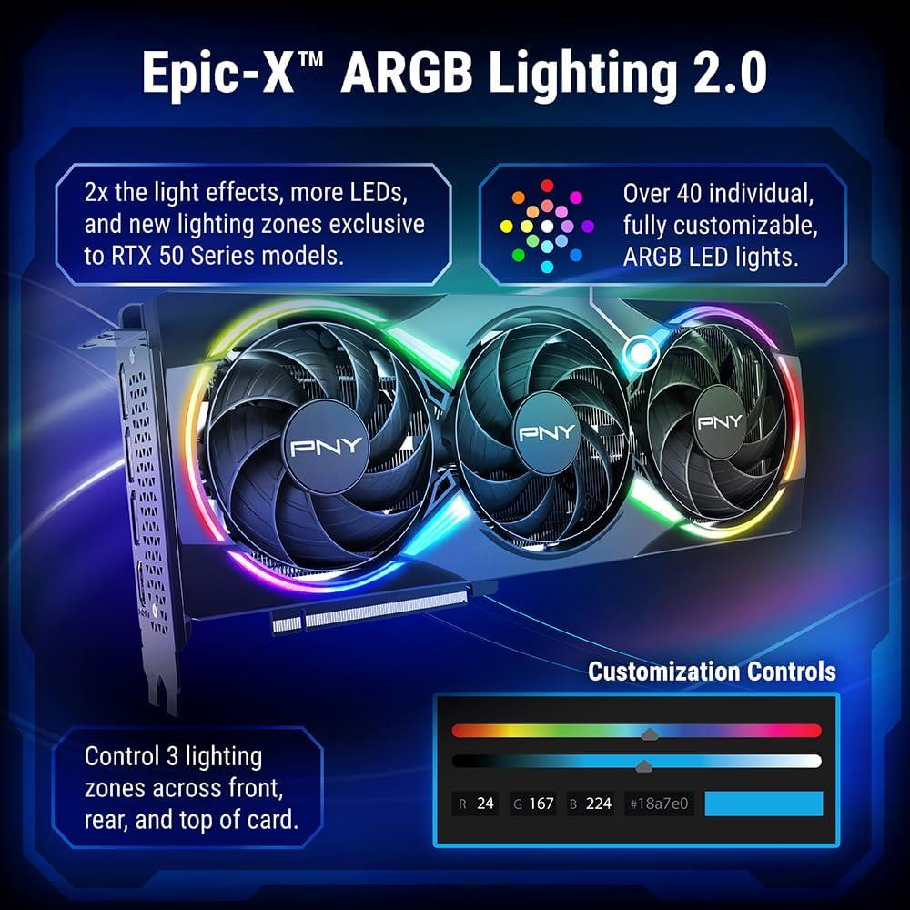 PNY RTX 5060 TI EPIC-X ARG OC 8GB GDDR7 TRIPLE FAN - 2