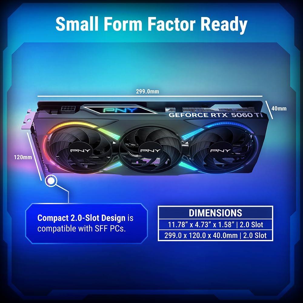 PNY RTX 5060 TI EPIC-X ARG OC 8GB GDDR7 TRIPLE FAN - 4