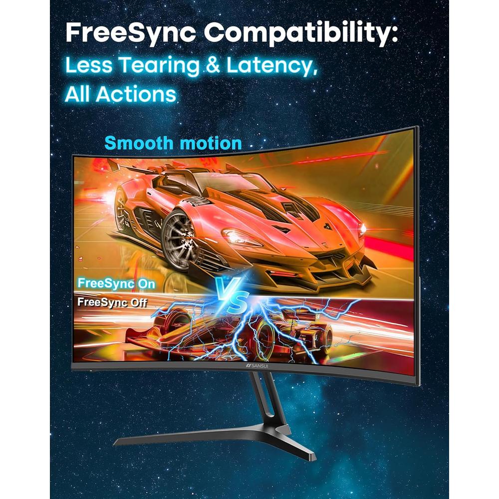 SANSUI 24' FHD 240 HZ CURVO 1500R VA 1 MS FREESYNC HDR - 5