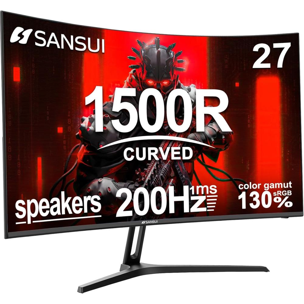 SANSUI 27' FHD 200 HZ CURVO 1 MS FREESYNC HDR PARLANTES VESA - 1