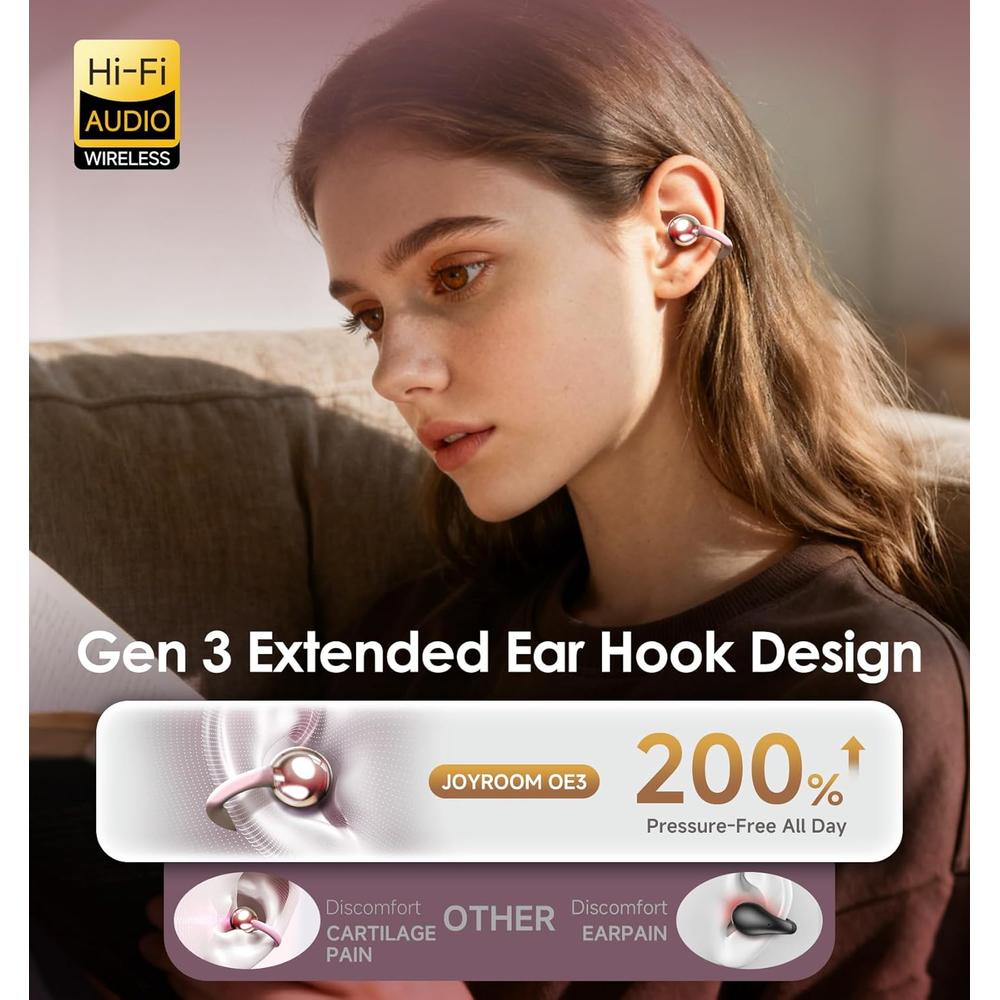 AUDÍFONOS INALÁMBRICOS KING LUCKY GEN 3 CLIP BLUETOOTH 6.0 | ROSA - 3
