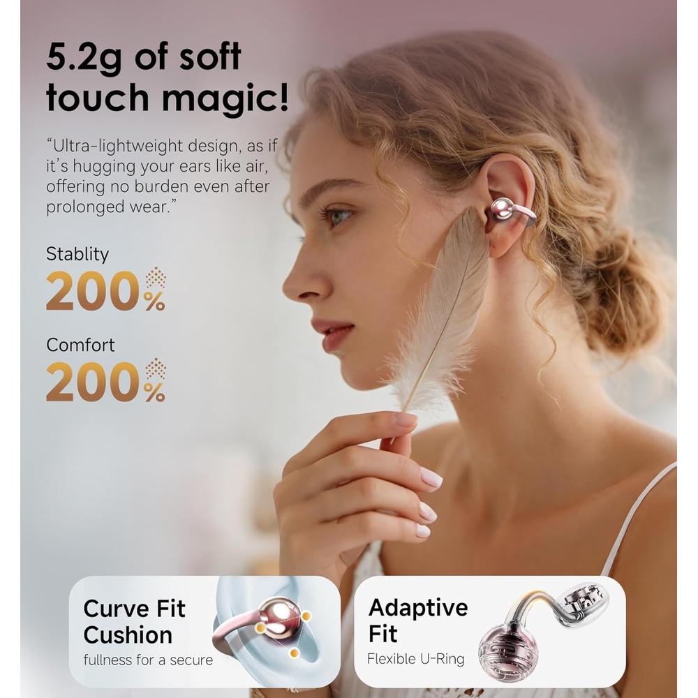AUDÍFONOS INALÁMBRICOS KING LUCKY GEN 3 CLIP BLUETOOTH 6.0 | ROSA - 5