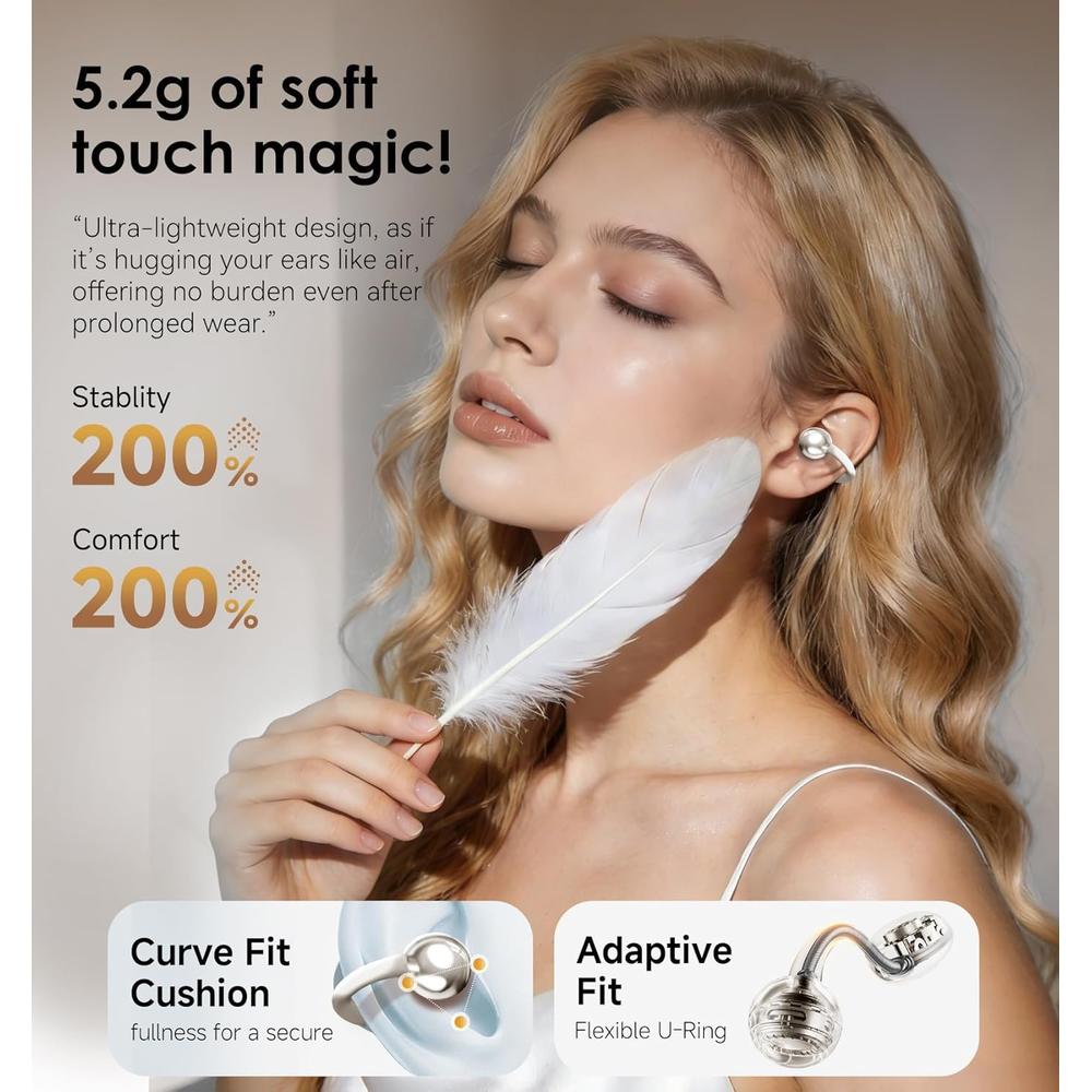 AUDÍFONOS INALÁMBRICOS KING LUCKY GEN 3 CLIP BLUETOOTH 6.0 | LIGHT WHITE - 5