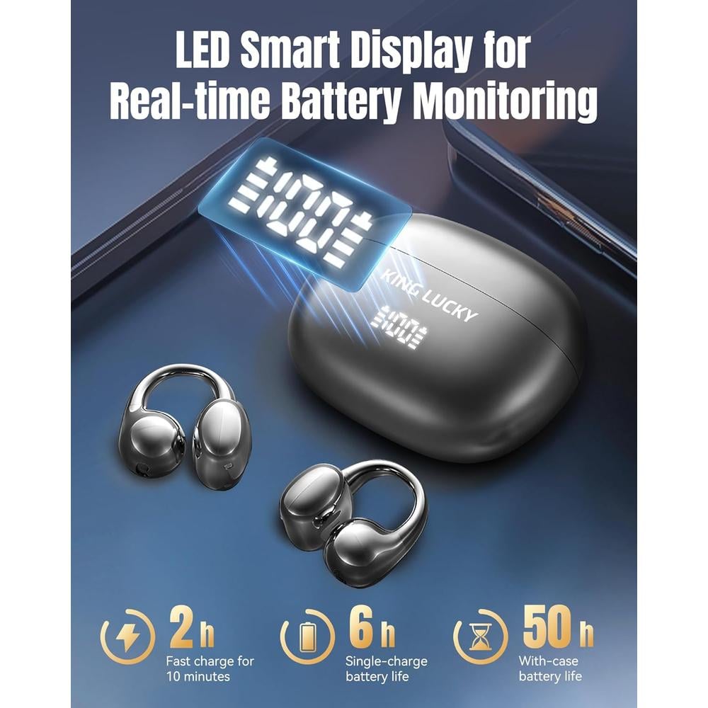 AUDÍFONOS INALÁMBRICOS KING LUCKY GEN 3 CLIP BLUETOOTH 6.0 | NEGRO - 5