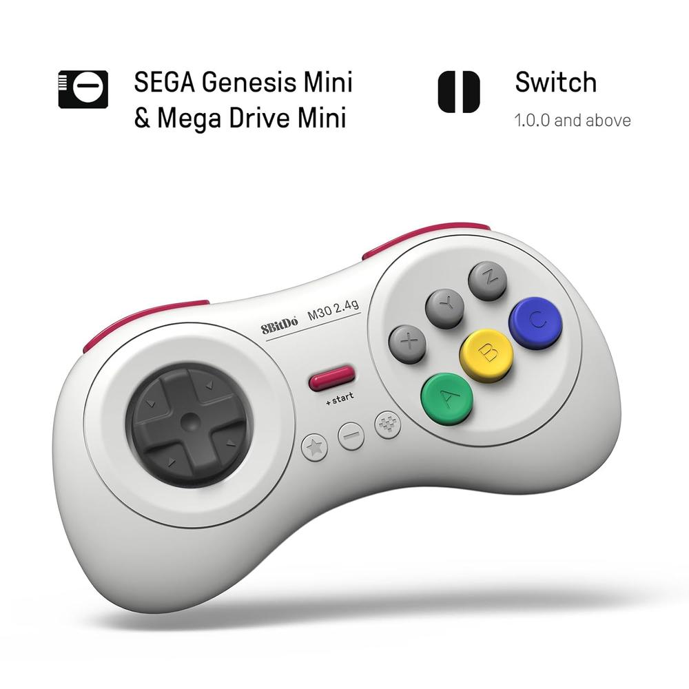 MANDO INALÁMBRICO M30 2.4G PARA SEGA GENESIS MINI, MEGA DRIVE MINI Y SWITCH 8BITDO - 2