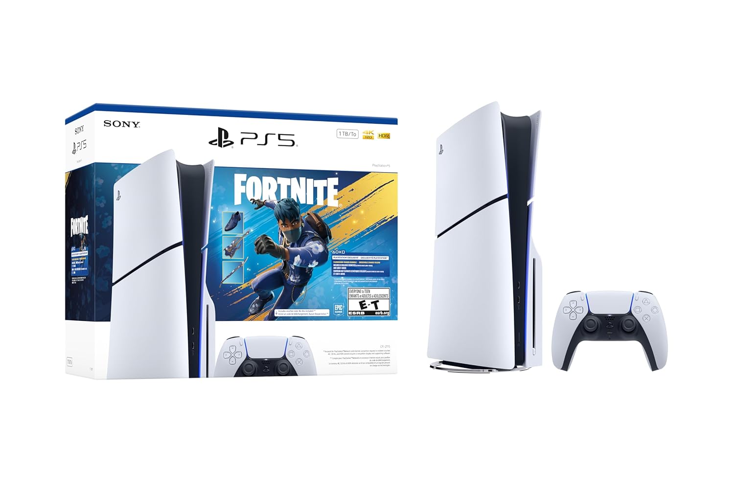 CONSOLA PLAYSTATION 5 EDICIÓN DISCO FORTNITE COBALT STAR 1TB | BLANCO - 4
