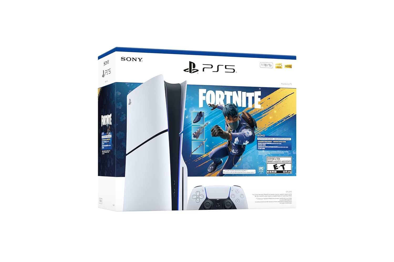 CONSOLA PLAYSTATION 5 EDICIÓN DISCO FORTNITE COBALT STAR 1TB | BLANCO - 5
