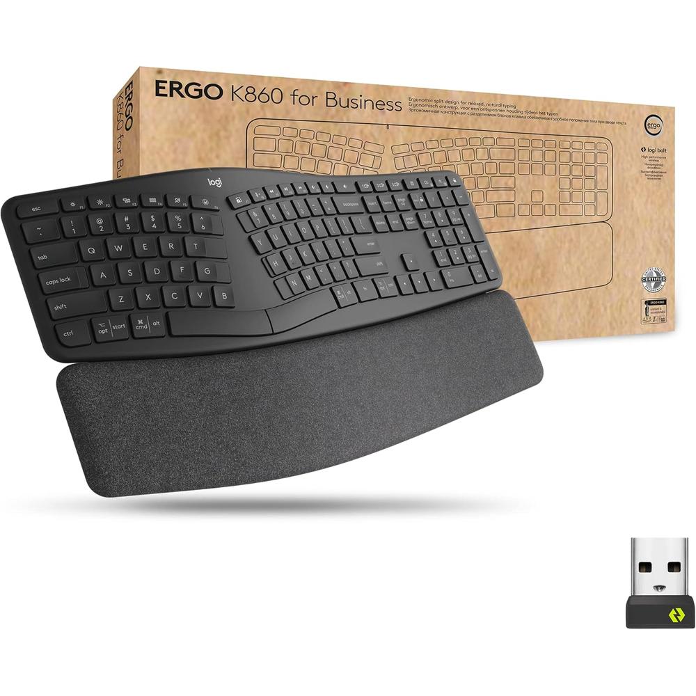 TECLADO INALÁMBRICO ERGONÓMICO K860 LOGITECH | GRAFITO - 1