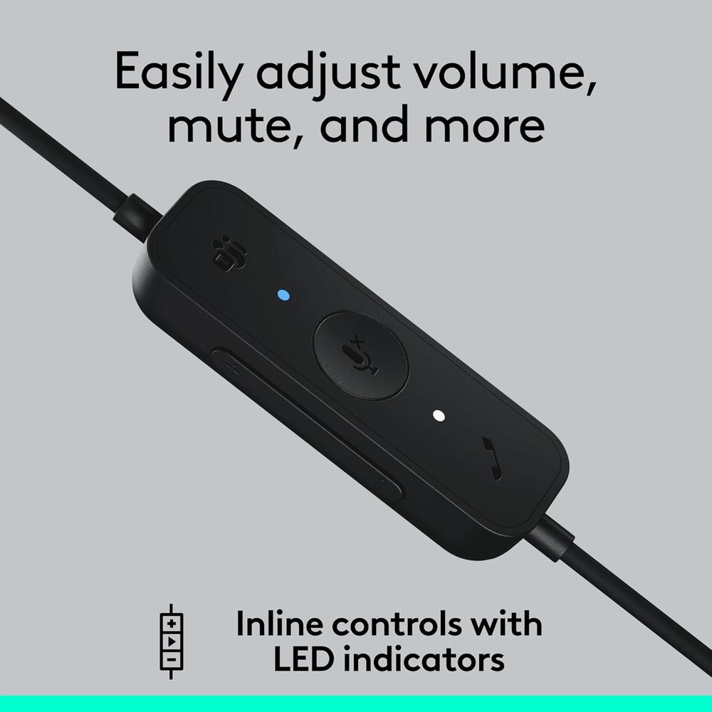 AUDÍFONOS ALÁMBRICOS H570E MONOFÓNICO USB-A LOGITECH | NEGRO - 4