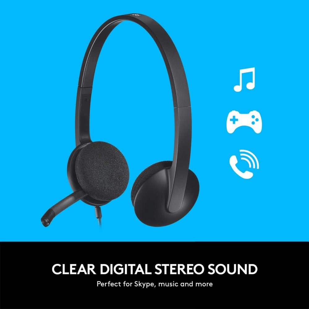 AUDÍFONOS ALÁMBRICOS H340 LOGITECH | NEGRO - 3