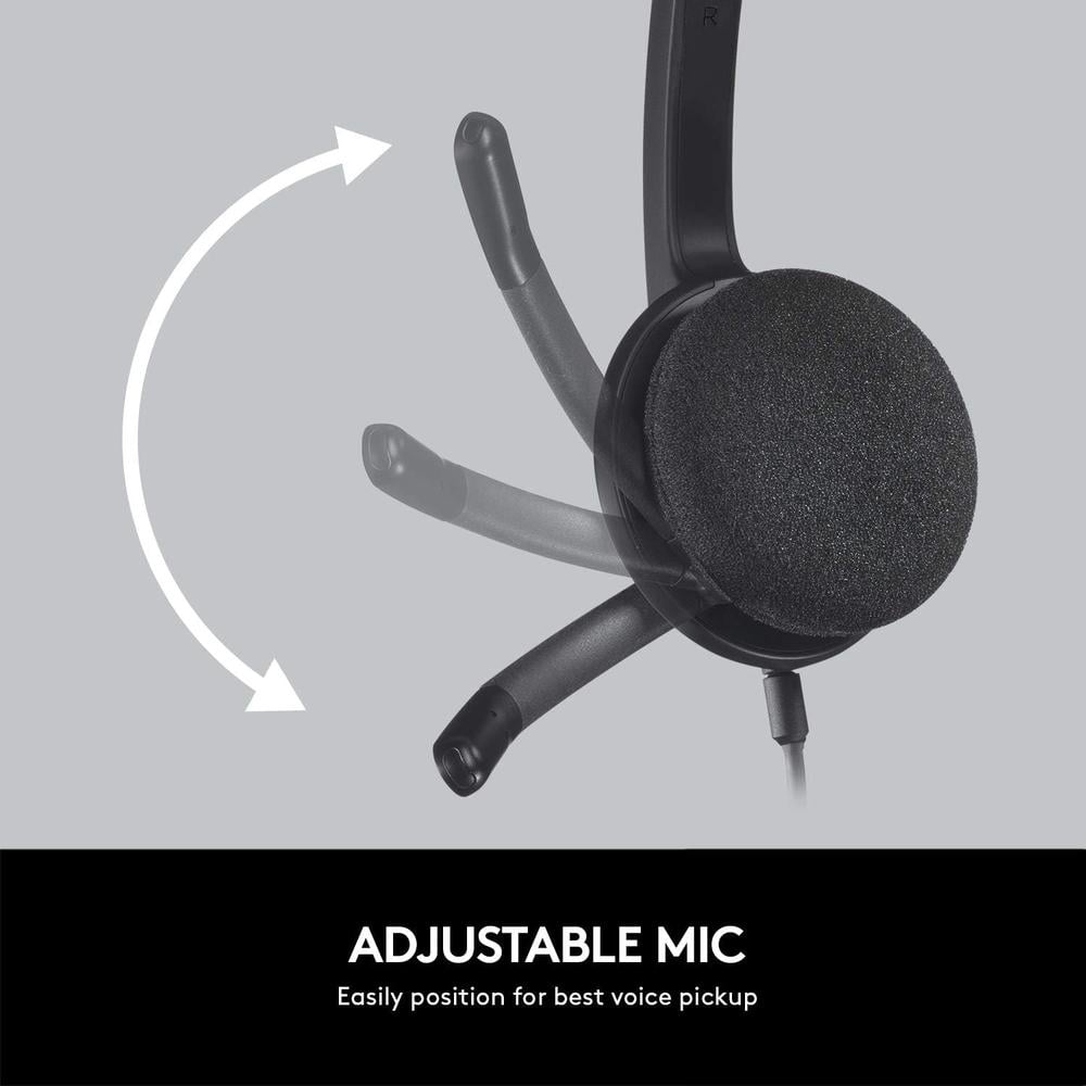 AUDÍFONOS ALÁMBRICOS H340 LOGITECH | NEGRO - 5