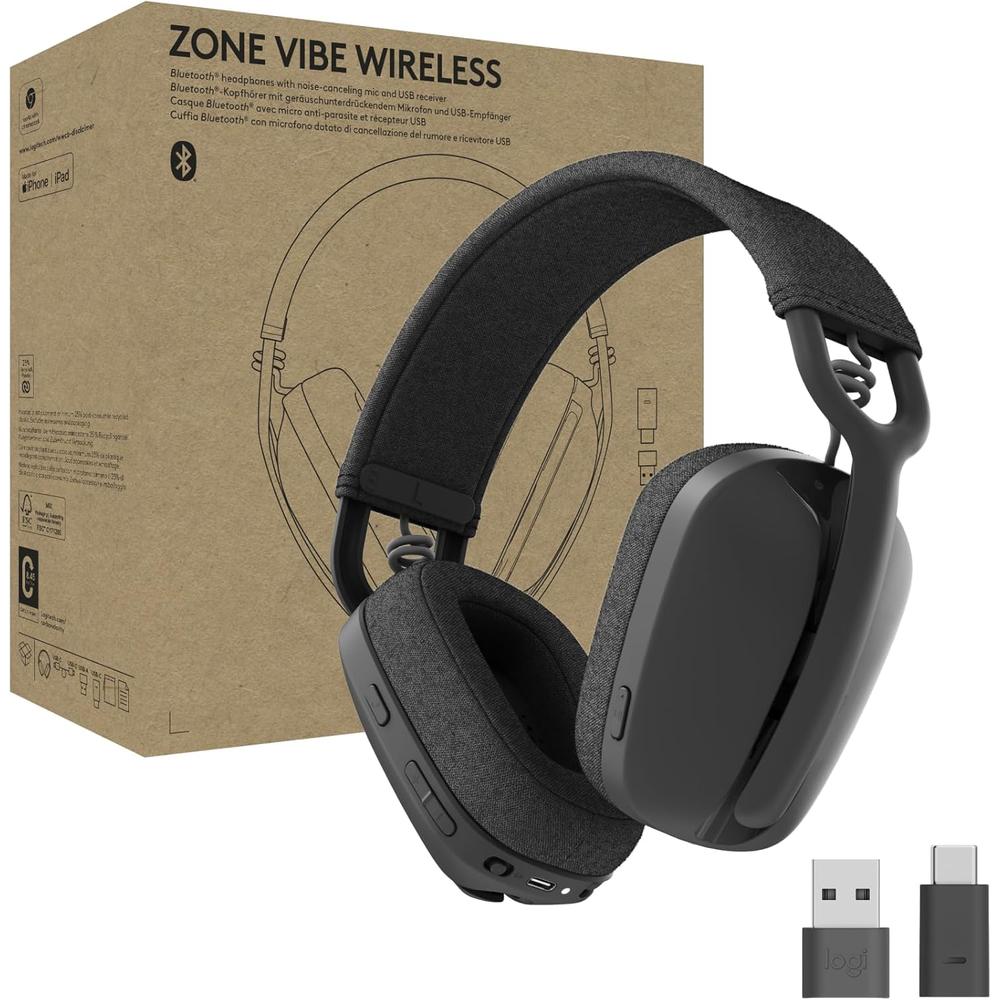 AUDÍFONOS INALÁMBRICOS ZONE VIBE LOGITECH | NEGRO - 1