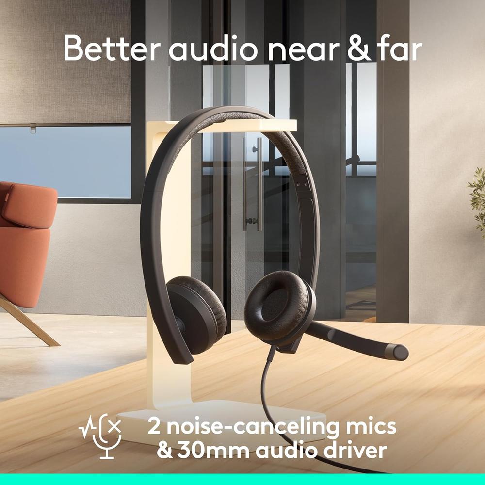 AUDÍFONOS ALÁMBRICOS H570E ESTÉREO USB-A LOGITECH | NEGRO - 3